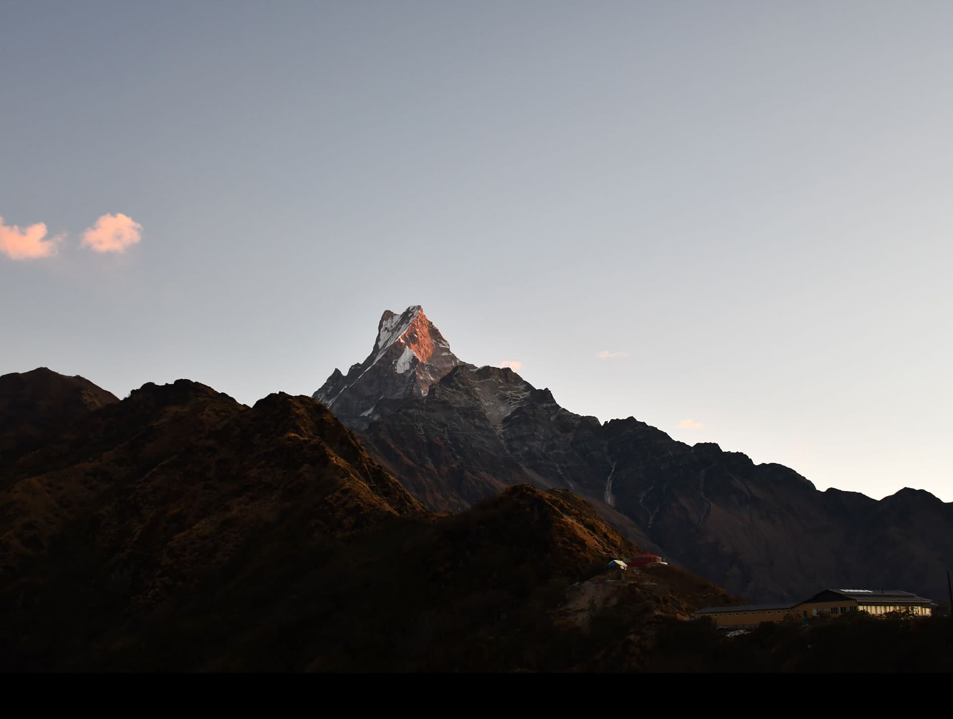 sunset of mount fishtail